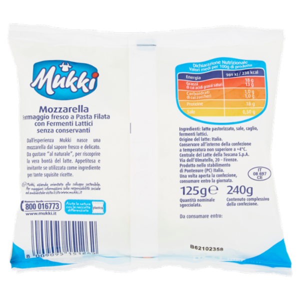Mukki Mozzarella con Fermenti Lattici 125 g