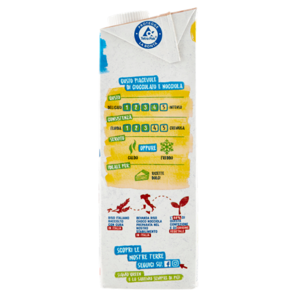 BJORG Riso Cioccolato e Nocciola Bevanda Vegetale Bio, Senza Glutine, Prodotto in Italia, 1L