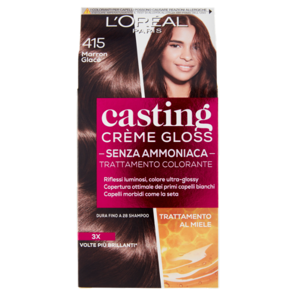 L'Oréal Paris Tinta Capelli Casting Creme Gloss, Senza Ammoniaca, 415 Marron Glacé
