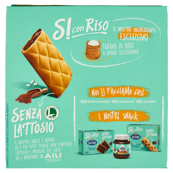 Riso Scotti Si con Riso Senza Lattosio Snack Cacao 6 x 25 g