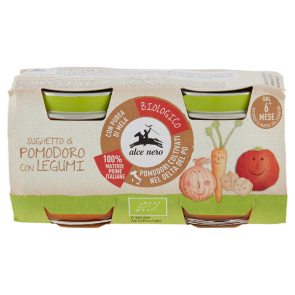alce nero Sughetto di Pomodoro con Legumi 2 x 80 g