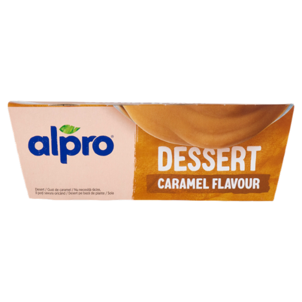 ALPRO Dessert 100% Vegetale Gusto Caramello, Senza Lattosio, Povero di Grassi, 4X125g