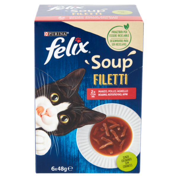 FELIX Soup Filetti (Manzo, Pollo, Agnello) 6 x 48 g