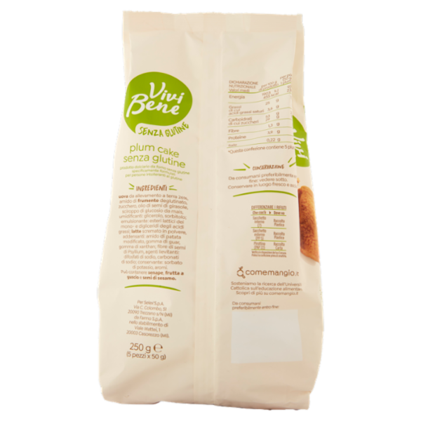 Vivi Bene Senza Glutine Plum Cake Senza Glutine 250 g