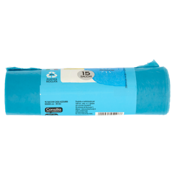 Consilia Sacchi Pattumiera Azzurri con Maniglie Cm 55x65 15 pezzi