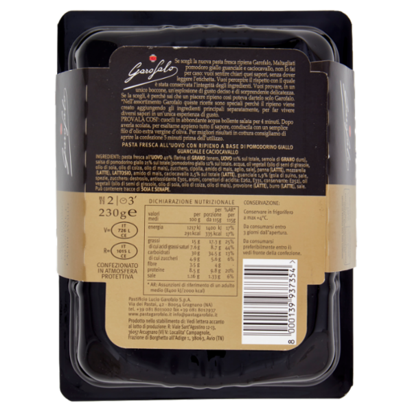 Garofalo Maltagliati Pomodorino Giallo, Guanciale e Caciocavallo 230 g