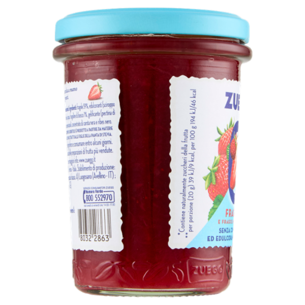 Zuegg Zero Zuccheri Aggiunti* Fragole e Fragoline di Bosco 220 g