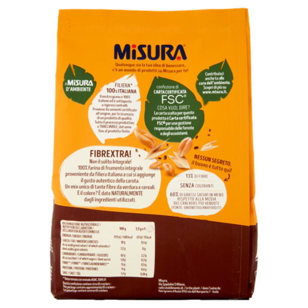 Misura Fibrextra Crackers con Carota e Riso integrale 230 g