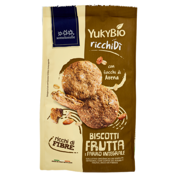 YukyBio ricchiDì Biscotti Frutta e Farro Integrale 300 g
