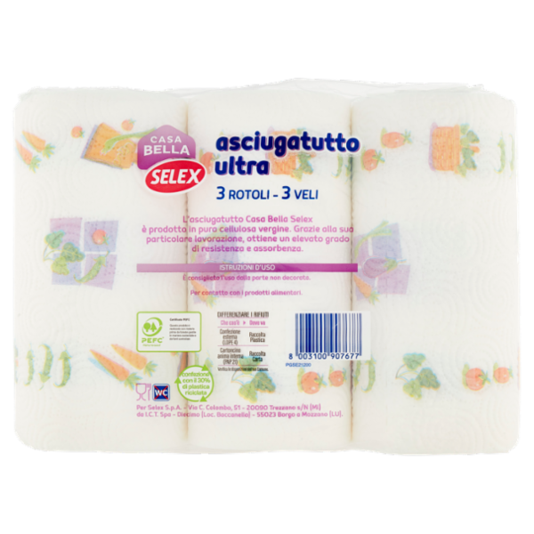 Selex Casa Bella Asciugatutto 3 Veli Ultra 50 Strappi 3 Rotoli