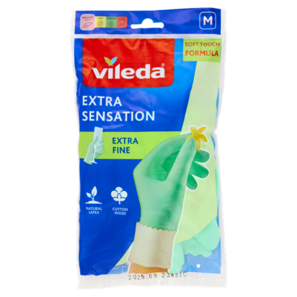 Vileda Guanti Extra Sensation, Guanti Casalinghi Taglia M