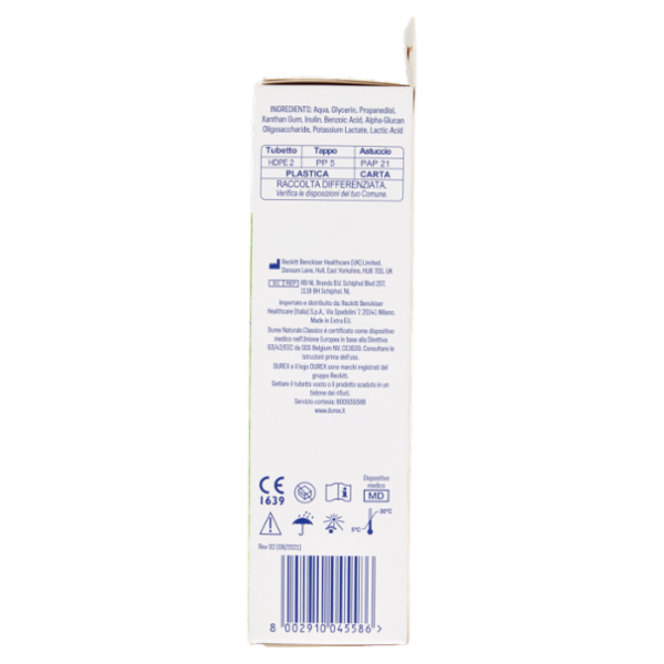 Durex Naturals Pure Gel Lubrificante Intimo, 100% Ingredienti di Origine Naturale,100ml