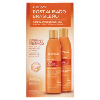 Kativa Post Alisado Brasileño Kit Di Mantenimento Shampoo 225 ML + Balsamo 225 ML