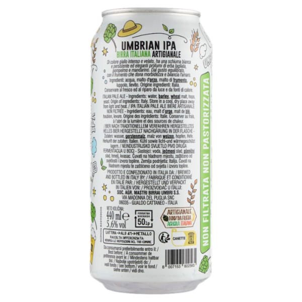 Mastri Birrai Umbri Umbrian IPA Birra Italiana Artigianale 440 ml