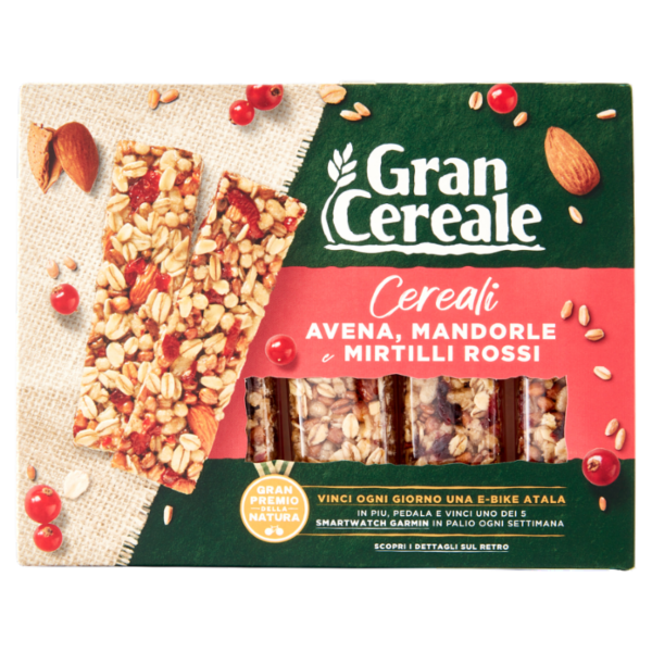 Gran Cereale Barrette di Cereali con Avena Mandorle e Mirtilli Rossi 135 g
