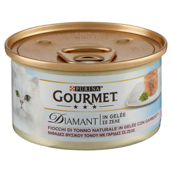PURINA GOURMET Diamant in Gelée Fiocchi di Tonno Naturale in Gelée con Gamberetti 85 g