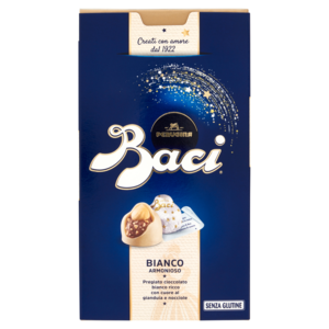 BACI PERUGINA Bianco Cioccolatini Ripieni Al Gianduia e Nocciola Intera Scatola 200g