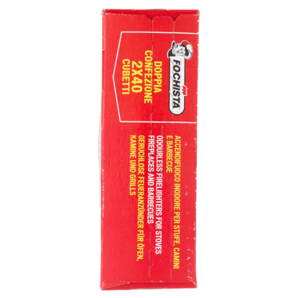 Fochista Accendifuoco Formula Inodore Premium Quality per Stufe, Camini e Barbecue Cubetti 2 x 40 pz