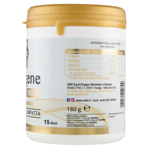 Matt Bellezza Collagene Supremo 10.000 con Acido Ialuronico 180 g