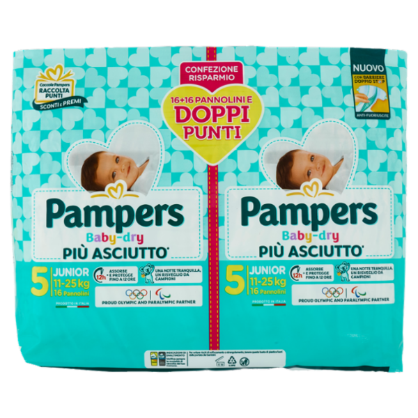 Pampers Baby-dry Junior 16 + 16 pz
