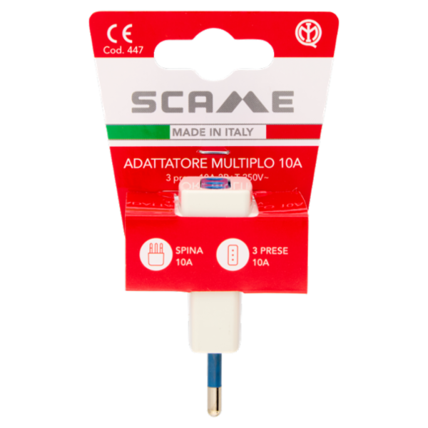 Scame Adattatore Multiplo 10A 3 prese 10A 2P+T 250V