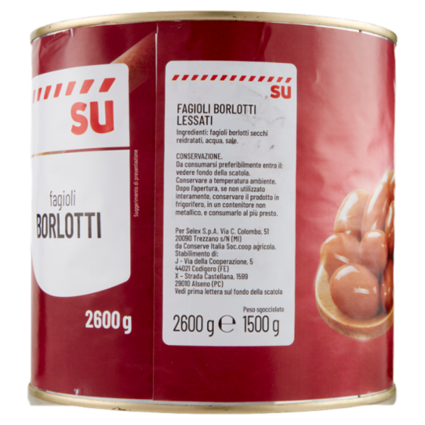 Sù Fagioli Borlotti Lessati 2600 g