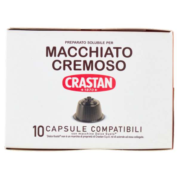 Crastan Preparato Solubile per Macchiato Cremoso Capsule Compatibili Dolce Gusto 10 x 7,5