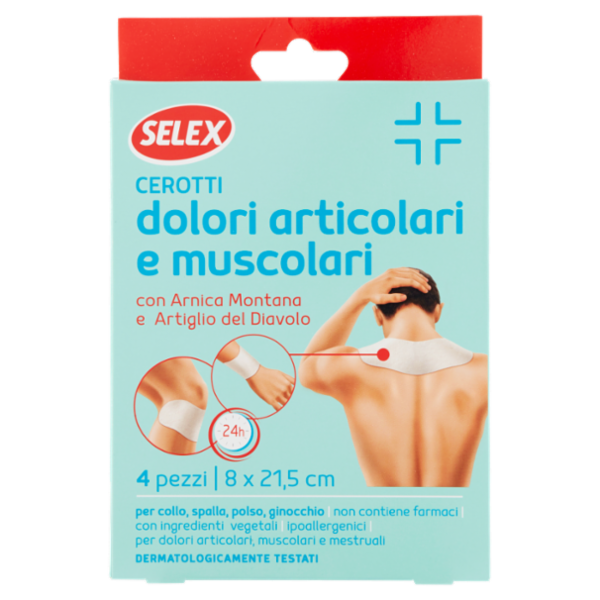 Selex Cerotti per Dolori Articolari e Muscolari 8x21,5 cm 4 pezzi