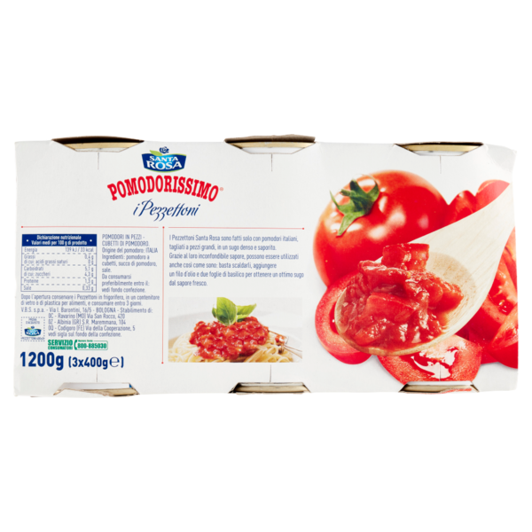 Santa Rosa Pomodorissimo i Pezzettoni 3 x 400 g