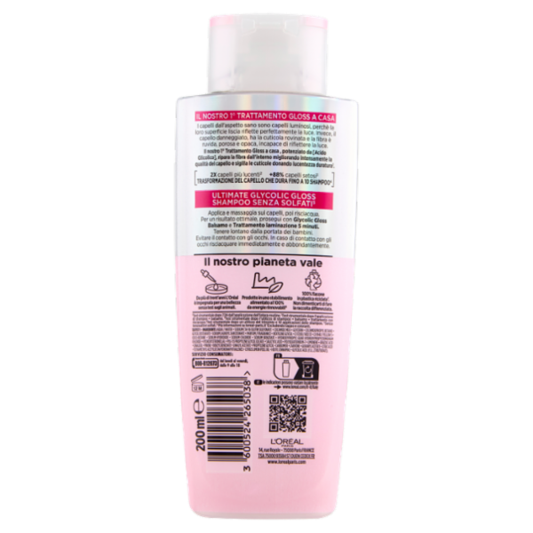 Elvive Ultimate Glycolic Gloss Shampoo Senza Solfati 200 ml