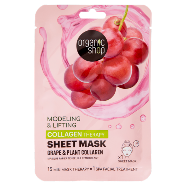 organic shop Modeling & Lifting Sheet Mask Grape & Plant Collagen 25 g