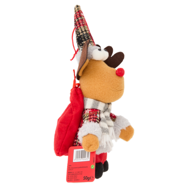 dolfin Personaggio Natalizio con Monete di cioccolato al latte e Caramelle gommose 50 g