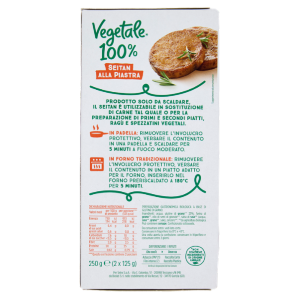 Vegetale 100% 2 Seitan alla Piastra 250 g