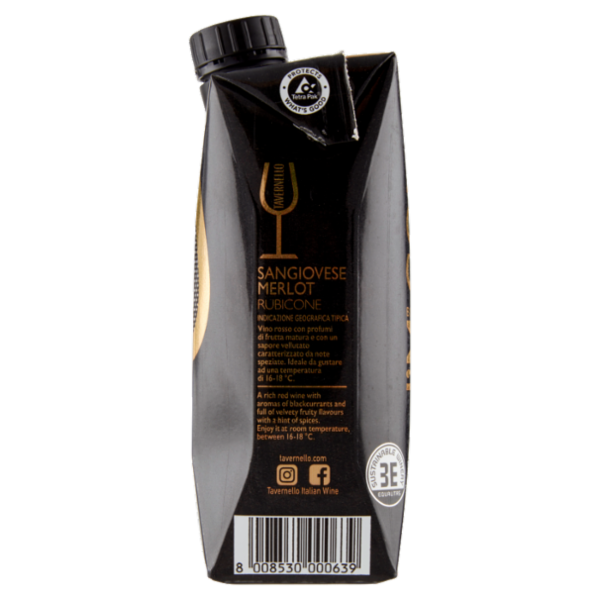 Tavernello Sangiovese & Merlot Black Gold Rubicone IGT 500 ml