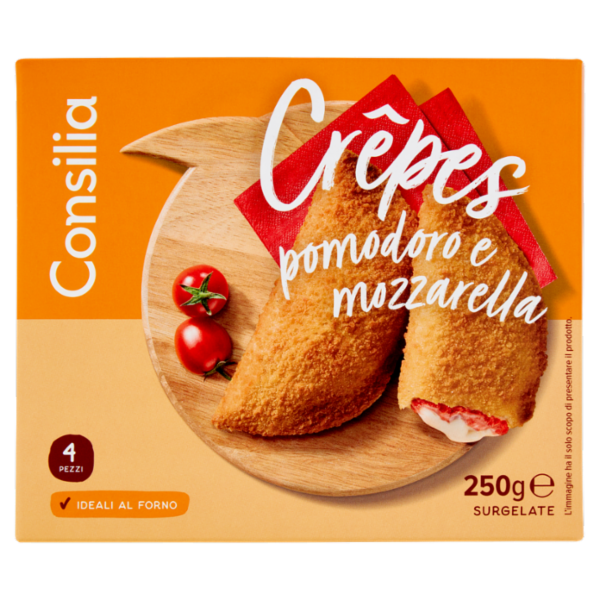 Consilia Crêpes Surgelate Mozzarella e Pomodoro 4 pezzi 250 g