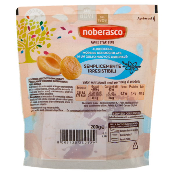 noberasco Viva l'Albicocca Aromatizzata alla Vaniglia 200 g
