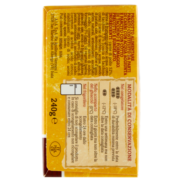 Aia Cordon Bleu di Pollo con Cotto di Tacchino e Formaggio surgelato 240 g