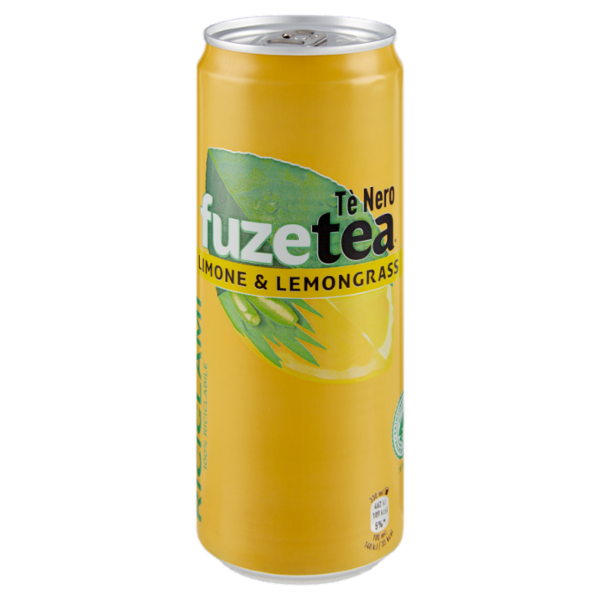 FUZE TEA, Tè Nero Limone con una nota di Lemongrass Sleek Can 330ml