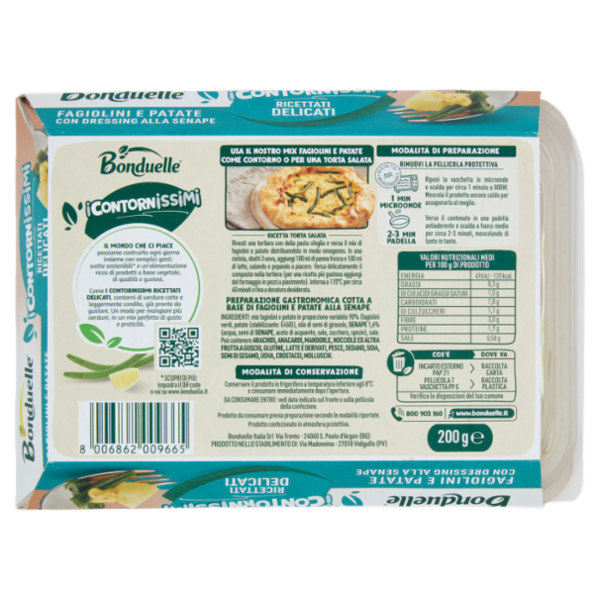 Bonduelle i Contornissimi Ricettati Delicati Fagioli e Patate con Dressing alla Senape 200 g