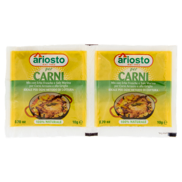 Ariosto per Carni Mix con Erbe Fresche e Sale Marino per Carni Arrosto e alla Griglia 2 x 10 g
