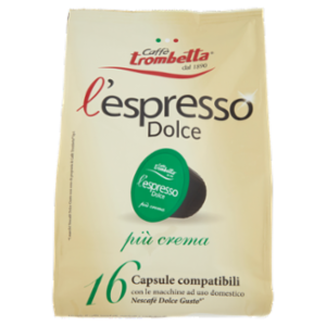 Caffè Trombetta L'espresso Dolce Più Crema 16 Capsule Compatibili Nescafé Dolce Gusto* 112 g