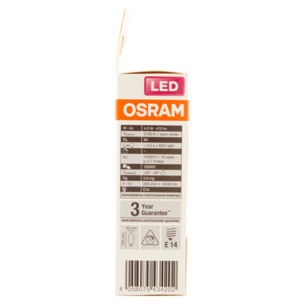 Osram Led Star Classic BW 40 Warm White 4.0 W E14