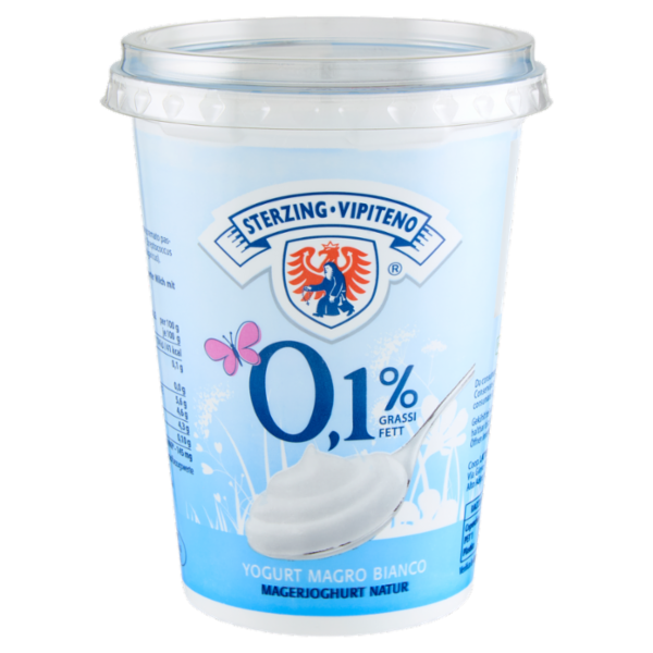 Sterzing Vipiteno 0,1% Grassi Yogurt Magro Bianco 500 g
