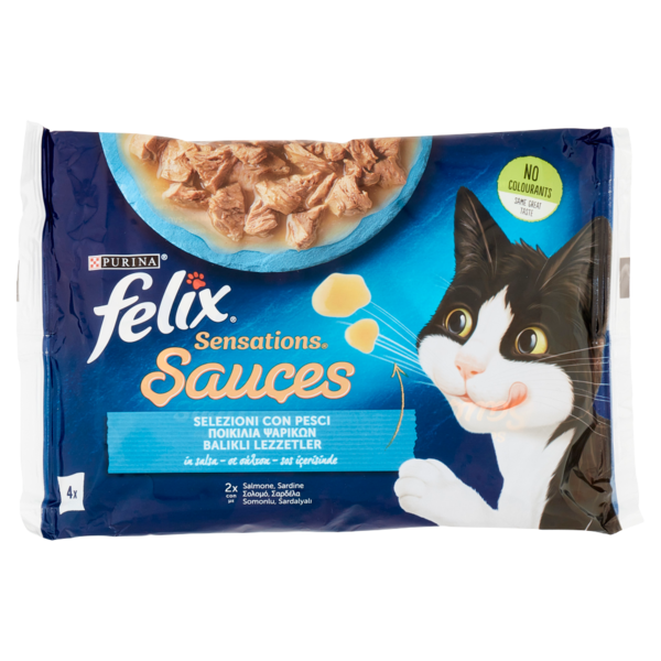 FELIX Sensations Sauces Selezioni con Pesci in salsa (Salmone & Sardine) 4 x 85 g