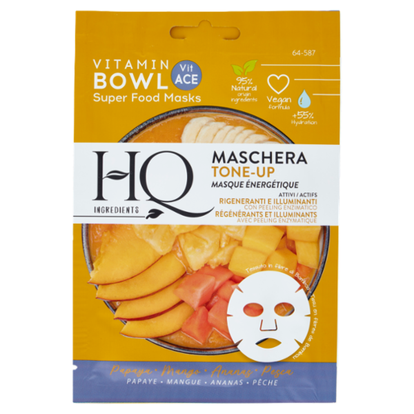 HQ Ingredients Maschera Tone-Up Papaya - Mango - Ananas - Pesca