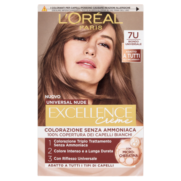 L'Oréal Paris Excellence Creme Universal Nude Colorazione Senza Ammoniaca 7U Biondo Universale