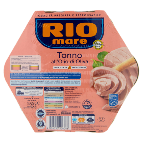 Rio mare Tonno all'Olio di Oliva 7 x 65 g