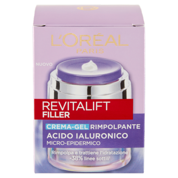 L'Oréal Paris Revitalift Filler Acido Ialuronico Micro-Epidermico Crema-Gel Rimpolpante, 50 ml