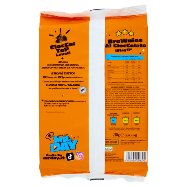 Mr.Day 6 Brownies al Cioccolato 6 x 35 g