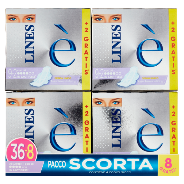 Lines è Assorbenti con ali 36+8 pz